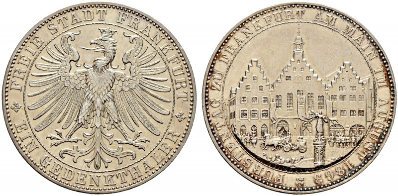 Frankfurt, Stadt. 
Gedenktaler 1863. Fürstentag. AKS 45, J. 52, Thun 147, Kahnt...