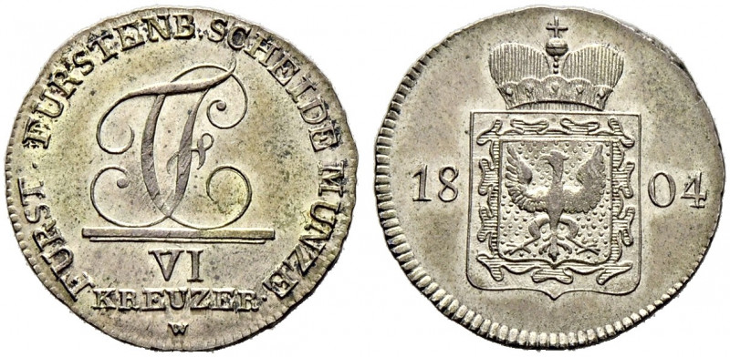 Fürstenberg-Fürstentum. Karl Joachim 1796-1804. 
6 Kreuzer 1804 -Stuttgart-. Do...