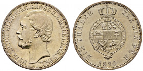 Mecklenburg-Strelitz. Friedrich Wilhelm 1860-1904. 
Vereinstaler 1870 A. AKS 71, J. 120, Thun 217, Kahnt 295. Prachtexemplar, winzige Randunebenheite...