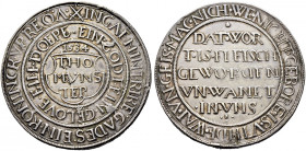 Münster, Stadt. Herrschaft der Wiedertäufer 1534. 
Taler, sogen. Wiedertäufertaler 1534. Beidseitig Schrift. Prägung des 17. Jahrhunderts. Mit Münzme...