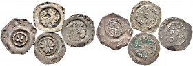 Nürnberg, Reichsmünzstätte. Heinrich VI. bis Interregnum 1190-1273. 
Lot (4 Stücke): Pfennige. Verschiedentliche Darstellungen (Erl. 42,53,57,62). se...