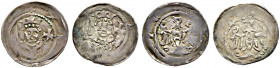 Nürnberg, Reichsmünzstätte. Adolf von Nassau 1291-1298. 
Lot (2 Stücke): Pfennige. Gekröntes Brustbild von vorn mit Schwert und Kreuzstab sowie Umsch...