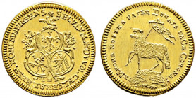 Nürnberg, Stadt. 
1/2 Lammdukat 1700. Mit Münzmeistersignatur IMF (Johann Martin Förster, 1755-1764). Ähnlich wie vorher. Ke. 89, Slg. Erl. 595, Fr. ...