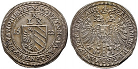 Nürnberg, Stadt. 
Kipper-Gulden zu 60 Kreuzer 1622. Wappen zwischen der geteilten Jahreszahl, oben Wertangabe / Gekrönter Doppeladler mit Brustschild...