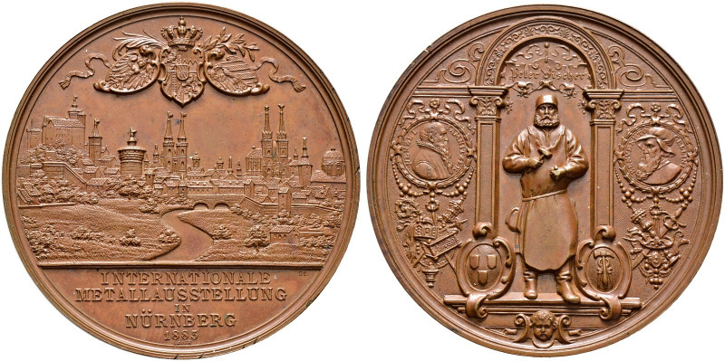 Nürnberg, Stadt. 
Bronzemedaille 1885 von H. Ströbel, auf die Internationale Me...