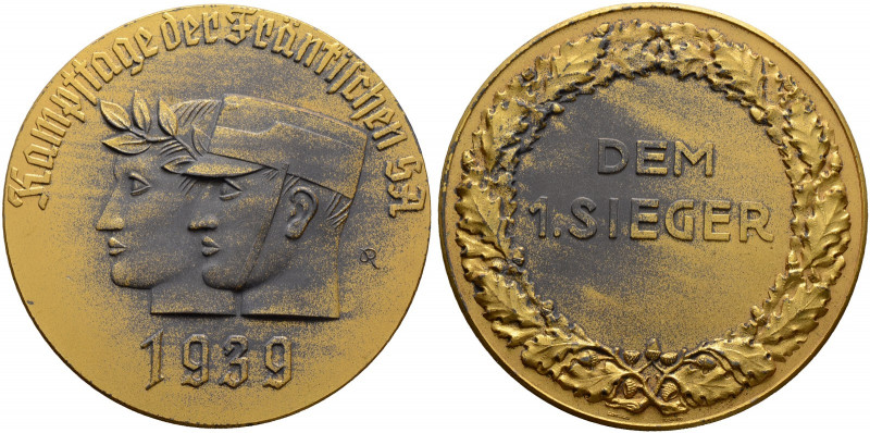 Nürnberg, Stadt. 
Vergoldete, bronzene Prämienmedaille 1939 von L.Chr. Lauer, d...