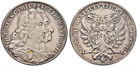 Pfalz-Kurlinie. Karl Philipp, zusammen mit Karl Albrecht von Bayern 1723-1742. 
1/4 Vikariatstaler 1740 -Mannheim-. Ähnlich wie vorher. Slg. Memm. 24...