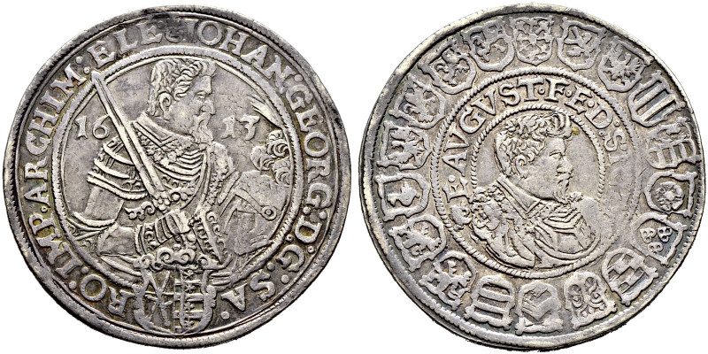 Sachsen-Albertinische Linie. Johann Georg I. und August 1611-1615. 
Taler 1613 ...