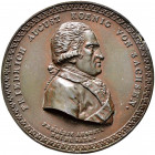 Sachsen-Albertinische Linie. Friedrich August I. 1806-1827. 
Einseitige, bronzierte Zinnmedaille o.J. (1809) von Lienard (Paris). Brustbild des König...