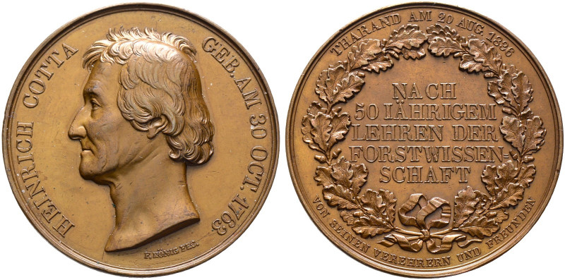 Sachsen-Albertinische Linie. Friedrich August II. 1836-1854. 
Bronzemedaille 18...