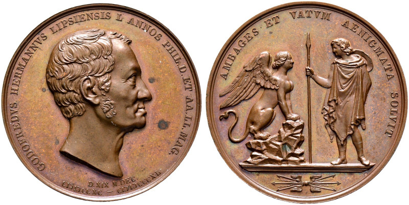 Sachsen-Albertinische Linie. Friedrich August II. 1836-1854. 
Bronzemedaille 18...