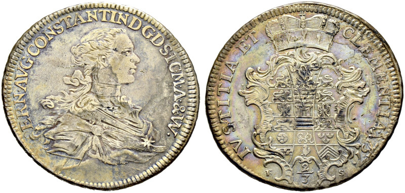 Sachsen-Weimar-Eisenach. Ernst August Constantin 1756-1759. 
Gulden zu 2/3 Tale...