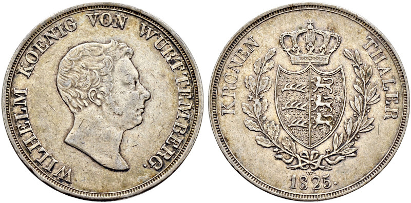 Württemberg. Wilhelm I. 1816-1864. 
Kronentaler 1825. Mit kleinem W. über der J...