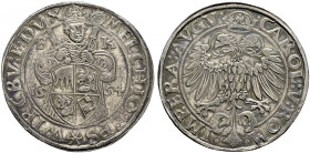 Würzburg-Bistum. Melchior Zobel von Giebelstadt 1544-1558. 
Taler 1554 -Würzburg-. St. Kilian mit erhobenem Schwert und Inful hält quadriertes Wappen...