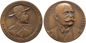Luftfahrt. 
Bronzemedaille 1908 von Mayer und Wilhelm, auf die Fahrt des Prinzen Heinrich von Preußen mit "LZ 3". Brustbild des Prinzen in Admiralsun...
