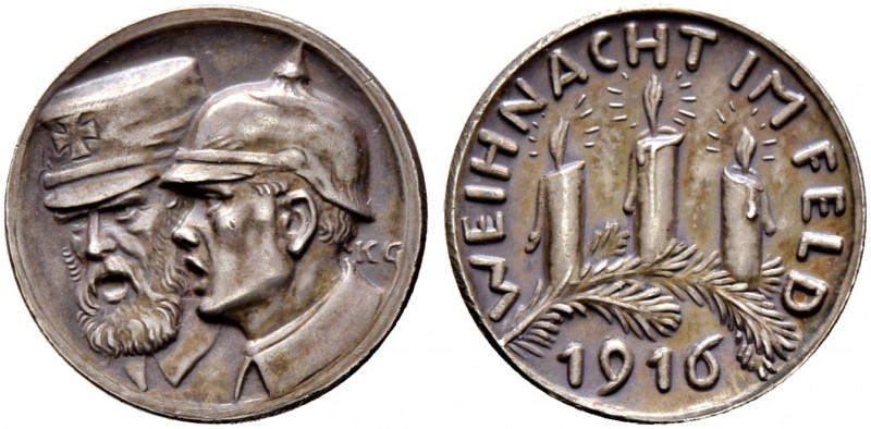 Medailleure. Karl Goetz 1875-1950. 
Kleine Silbermedaille 1916. Auf die Kriegsw...