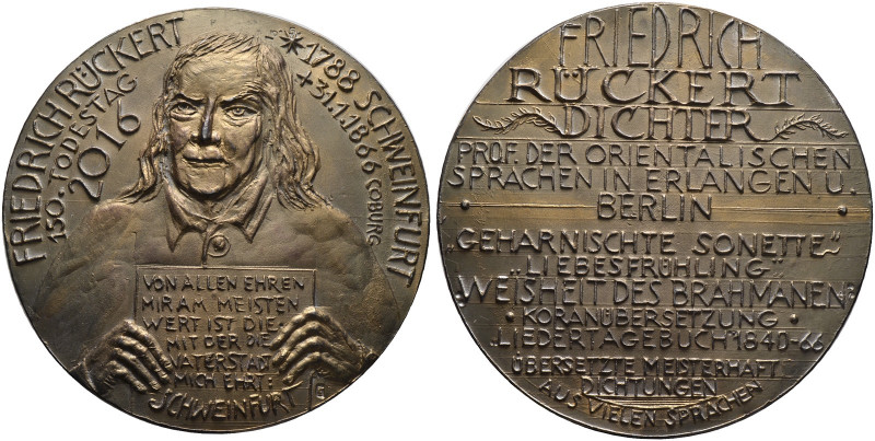 Medailleure. Peter Götz Güttler 1939-. 
Weißmetallmedaille 2016. Auf den 150. T...