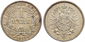 Kleinmünzen. 
1 Mark 1875 A. J. 9. Prachtexemplar, fast Stempelglanz