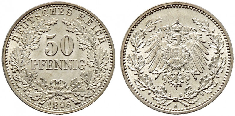 Kleinmünzen. 
50 Pfennig 1896 A. J. 15. vorzüglich-prägefrisch