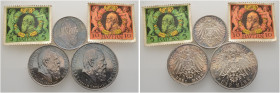 Silbermünzen des Kaiserreiches. BAYERN. 
Luitpold, Prinzregent 1911. 3-tlg. Set, bestehend aus: 2 Mark, 3 Mark und 5 Mark 1911 D. Zusammen mit den en...