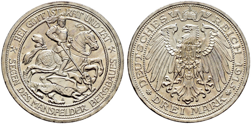 Silbermünzen des Kaiserreiches. PREUSSEN. 
Wilhelm II. 1888-1918. 3 Mark 1915 A...