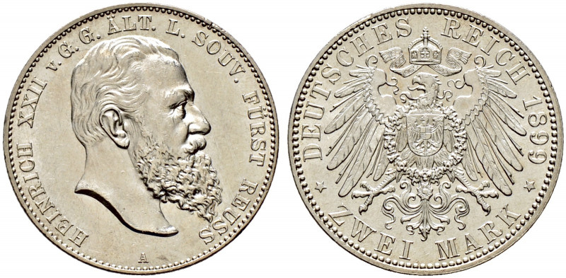 Silbermünzen des Kaiserreiches. REUSS-ÄLTERE LINIE. 
Heinrich XXII. 1867-1902. ...