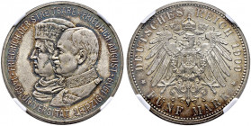 Silbermünzen des Kaiserreiches. SACHSEN. 
Friedrich August III. 1904-1918. 5 Mark 1909. Uni Leipzig. Ein weiteres Exemplar. J. 139. In Plastikholder ...