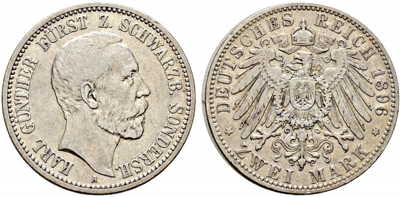 Silbermünzen des Kaiserreiches. SCHWARZBURG-SONDERSHAUSEN. 
Karl Günther 1880-1...