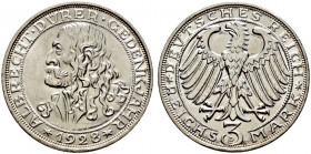 Weimarer Republik. 
3 Reichsmark 1928 D. Dürer. J. 332. minimale Randfehler, vorzüglich