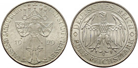 Weimarer Republik. 
5 Reichsmark 1929 E. Meißen. J. 339. minimale Kratzer, vorzüglich