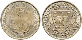 Weimarer Republik. 
3 Reichsmark 1931 A. Magdeburg. J. 347. leichte Tönung, vorzüglich-prägefrisch