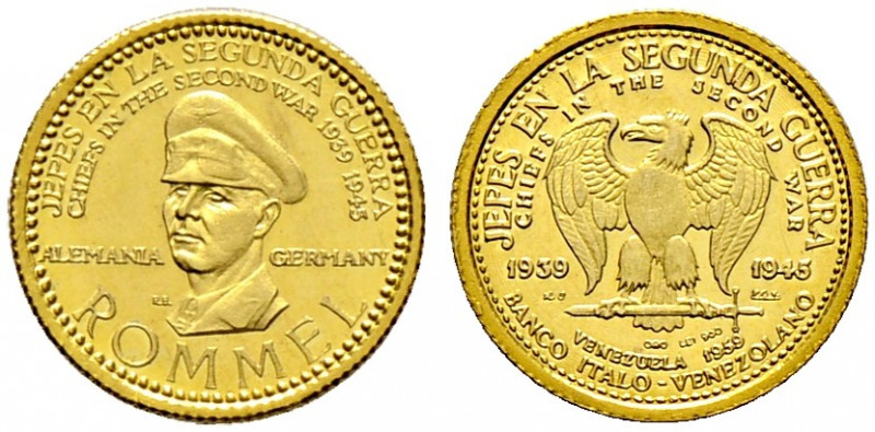 Drittes Reich. 
Kleine Goldmedaille 1959 der Banco Italo-Venezolano, auf Manfre...