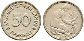 Bank Deutscher Länder. 
50 Pfennig 1950 G. J. 379. feine Tönung, sehr schön