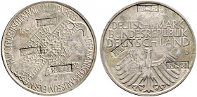 Bundesrepublik Deutschland. 
Offiziell entwertete FÄLSCHUNG der 5 Deutschen Mark 1952 D. Germanisches Museum. Fälschungstyp Nr. 154, erkennbar am def...