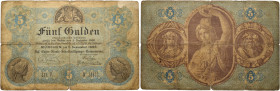 Altdeutschland. BAYERN. 5 Gulden der Kgl. Bayerischen Staats-Schuldentilgungs-Commission. München, 5. September 1866. Serie V, Nr. 30633. Pick/Rixen A...