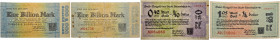 SCHWEINFURT. Konvolut von 5 besseren und gesuchten Banknoten. Dabei 1.000 Mark vom 13. Oktober 1922, 1 Billion (!) Mark vom 15. November 1923 (ein geb...