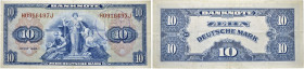 Bundesrepublik Deutschland. Bank Deutscher Länder 1948-1949. 10 Deutsche Mark 1948. Ausgabe für Westberlin - mit "B"- Stempel. Ros. 239a. 140 x 67 mm
...