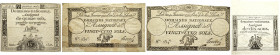 Ausländische Banknoten. FRANKREICH. Sammlung von 18 ASSIGNATEN, bestehend aus: DOMAINE NATIONAUX. 15 Sols vom 4.1.1792, 25 Sols vom 4.1.1792 (2x), 10 ...