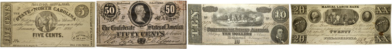 USA. 7-tlg. Konvolut, bestehend aus: 5 Cents 1.1.1866 State of NORTH CAROLINA (1...