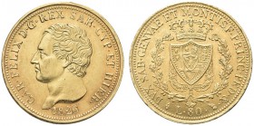 SAVOIA. Carlo Felice, Re di Sardegna, 1821-1831. 80 Lire 1826 Torino (L). Au Come precedente. Pag. 27; Gig. 5. q. SPL