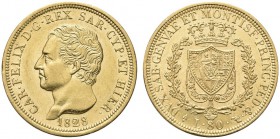 SAVOIA. Carlo Felice, Re di Sardegna, 1821-1831. 80 Lire 1828 Torino (L). Au Come precedente. Pag. 32; Gig. 9. SPL