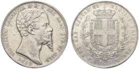 SAVOIA. Vittorio Emanuele II, Re di Sardegna, 1849-1861. 5 Lire 1852 Genova. Ar Come precedente. Pag. 374; Gig. 34. Non comune. Buon BB