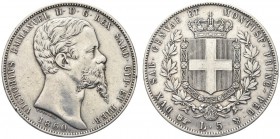 SAVOIA. Vittorio Emanuele II, Re di Sardegna, 1849-1861. 5 Lire 1860 Torino. Ar Come precedente. Pag. 389; Gig. 49. Non comune. Buon BB