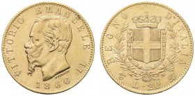 SAVOIA. Vittorio Emanuele II, Re d’Italia, 1861-1878. 20 Lire 1866 Torino. Au Come precedente. Pag. 460; Gig. 10. Raro. q. SPL