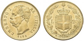SAVOIA. Umberto I, Re d’Italia, 1878-1900. 20 Lire 1888. Au Come precedente. Pag. 583; Gig. 17. Più che SPL