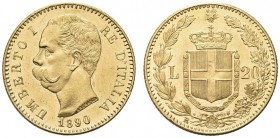 SAVOIA. Umberto I, Re d’Italia, 1878-1900. 20 Lire 1890. Au Come precedente. Pag. 585; Gig. 19. q. FDC