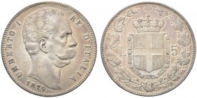 SAVOIA. Umberto I, Re d’Italia, 1878-1900. 5 Lire 1879. Ar Come precedente. Pag. 590; Gig. 24. BB