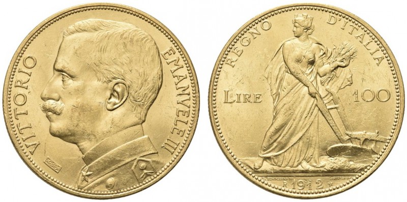 SAVOIA. Vittorio Emanuele III, Re d’Italia, 1900-1943. 100 Lire 1912 Aratrice. A...