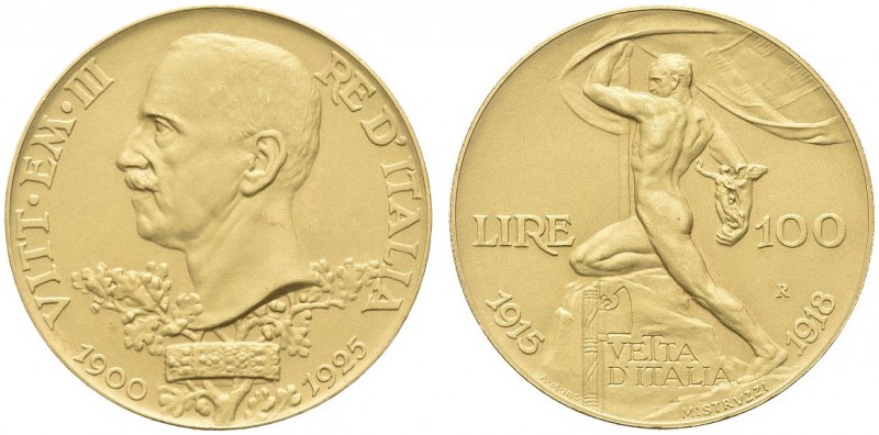 SAVOIA. Vittorio Emanuele III, Re d’Italia, 1900-1943. 100 Lire 1925 Vetta d’Ita...