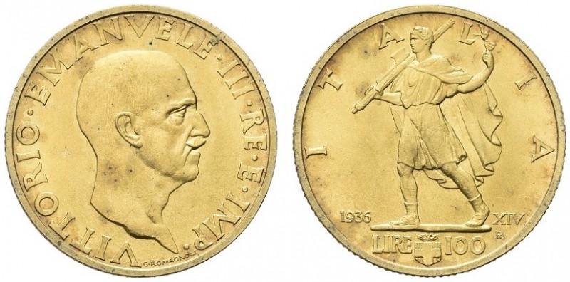 SAVOIA. Vittorio Emanuele III, Re d’Italia, 1900-1943. 100 Lire 1936 a. XIV - Li...